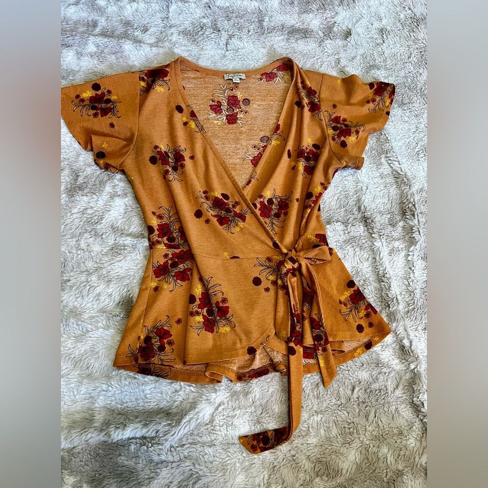 Lily White Floral Wrap Top